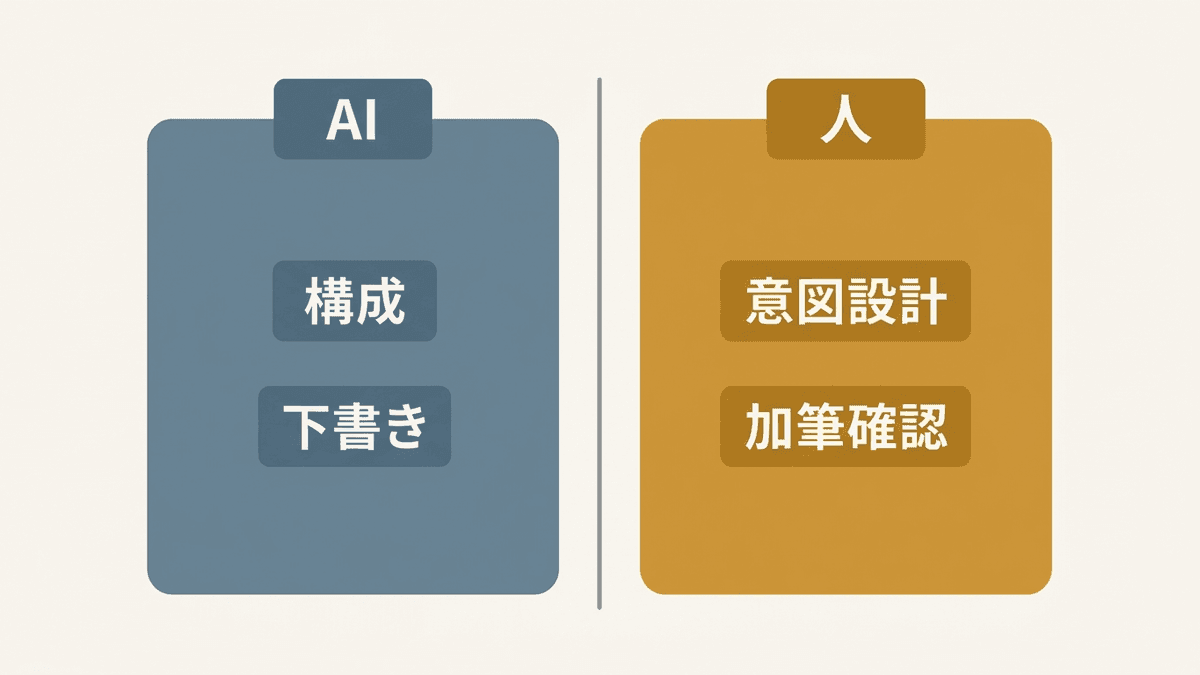 AIと人の役割分担を示す図