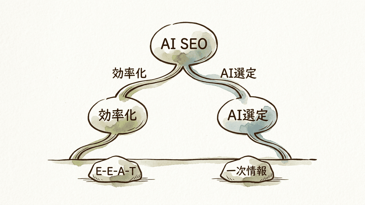 AI SEOの2つの意味を示す図