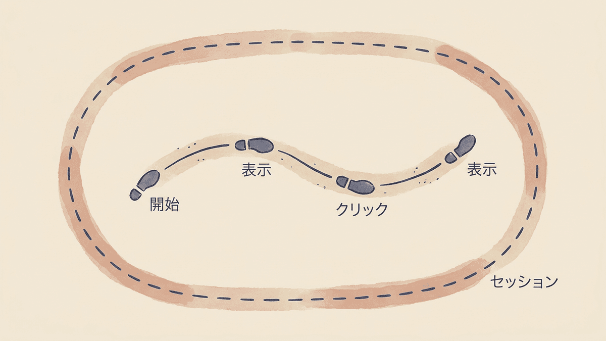 1回のセッションに複数のイベントが含まれる構造