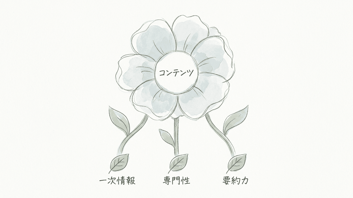 AI検索時代に引用されるコンテンツの条件を整理した図