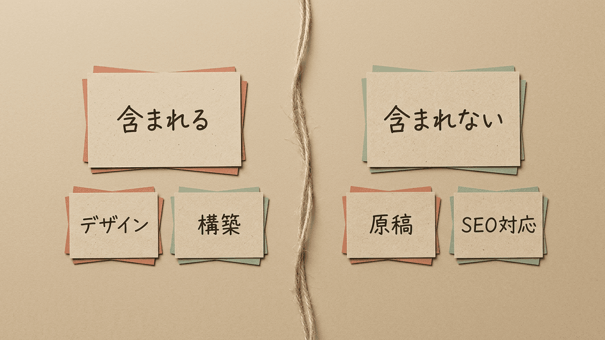 見積もりに含まれる範囲と含まれない範囲の切り分け図