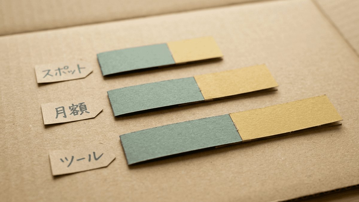 LLMO対策の費用を契約形態別のレンジで示した図解