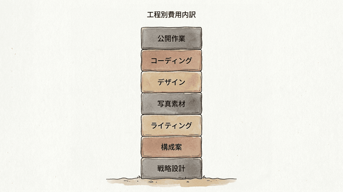LP制作費の工程別の内訳