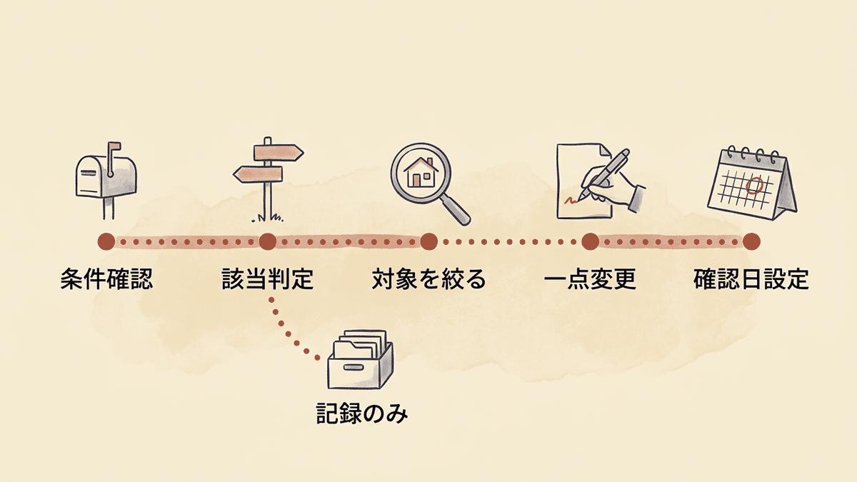 SEO情報を自社に当てはめる5手順の流れ図