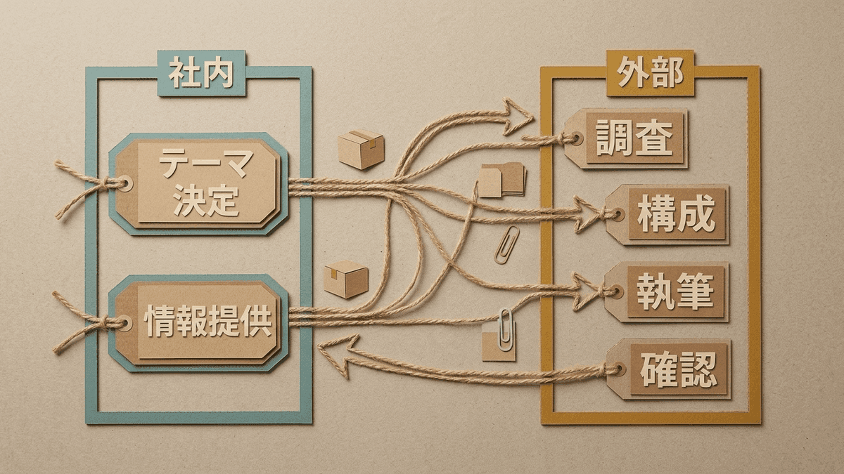 社内と外部で分担する場合の工程の分かれ方